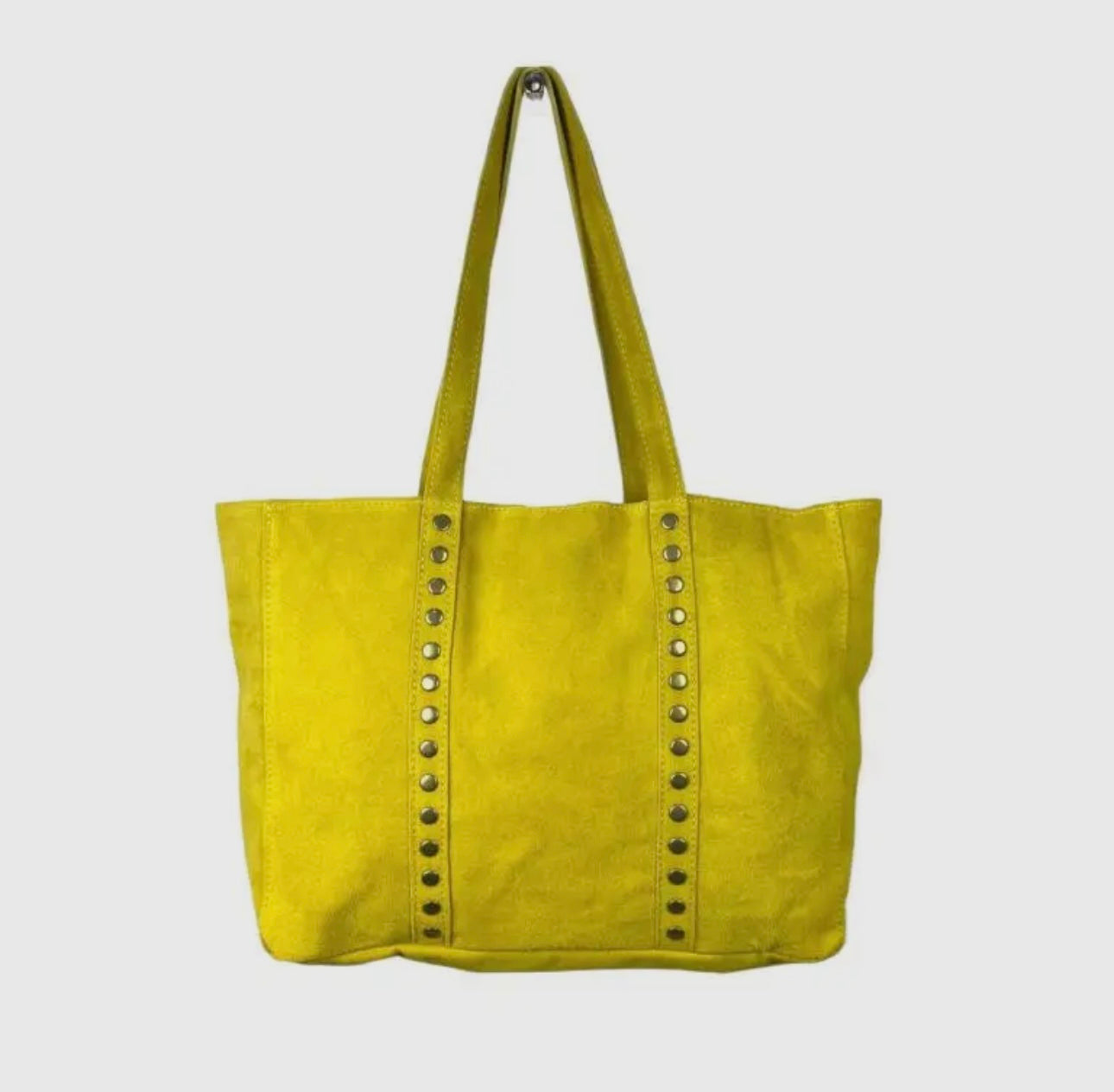 Sac en cuir avec clous jaune