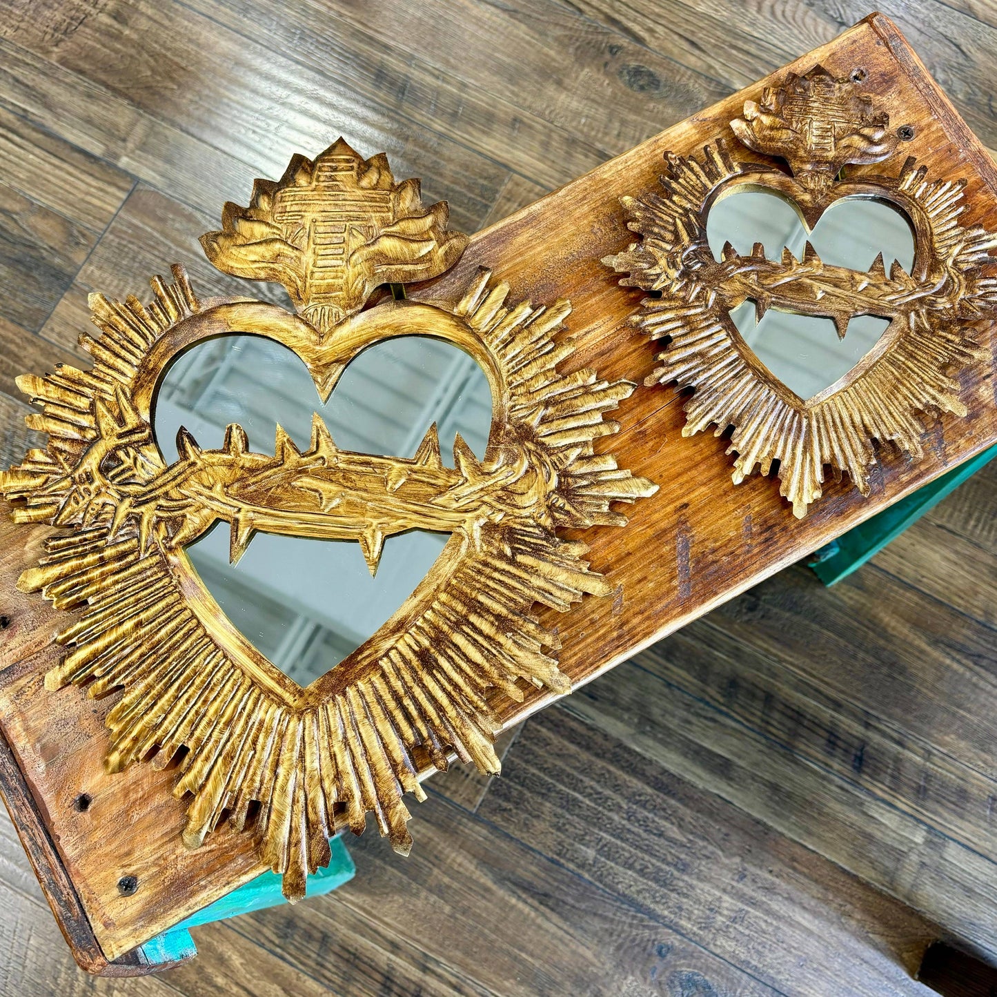Miroir en étain du Sacré-Cœur de Jésus: Grand