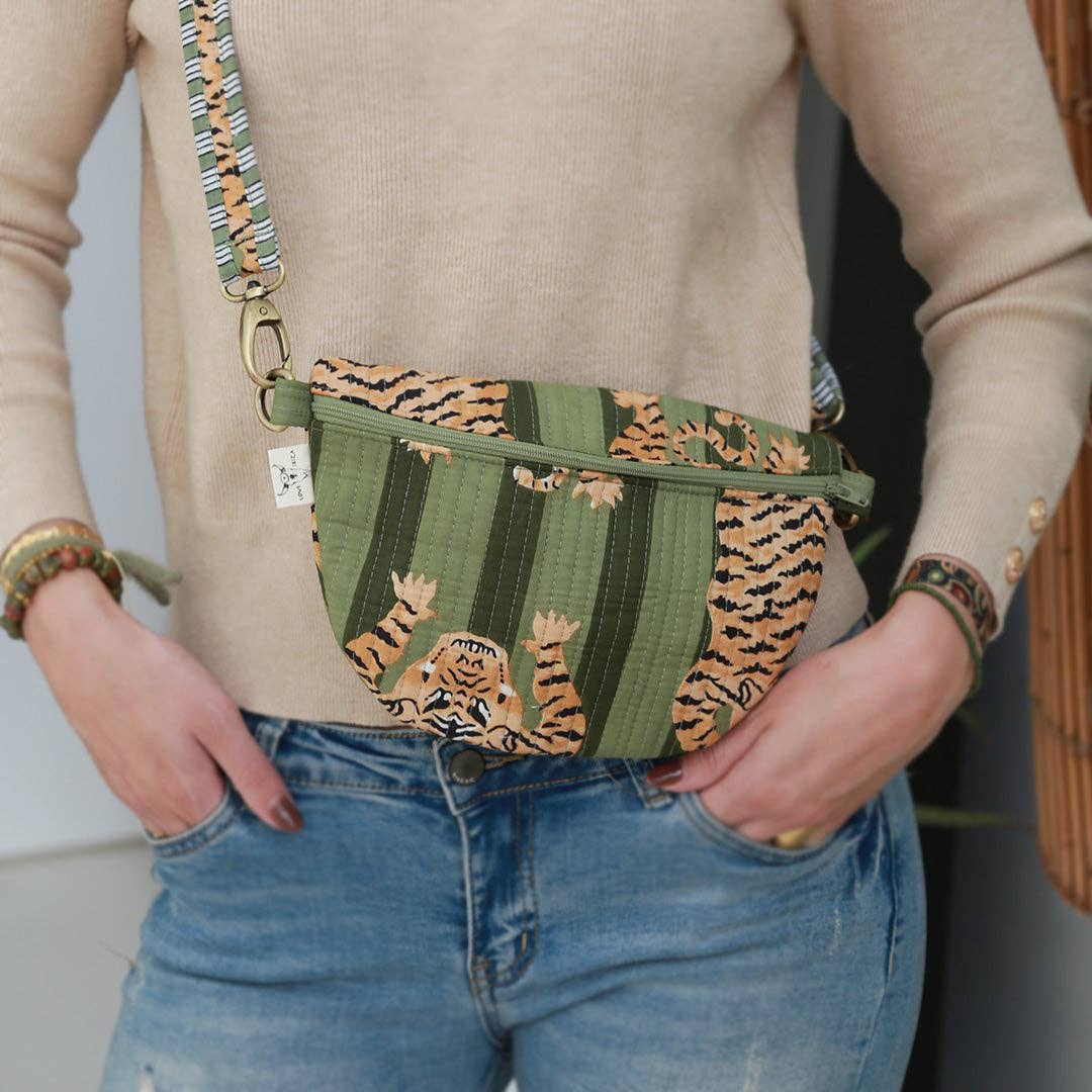 Sac à bandoulière léopard vert