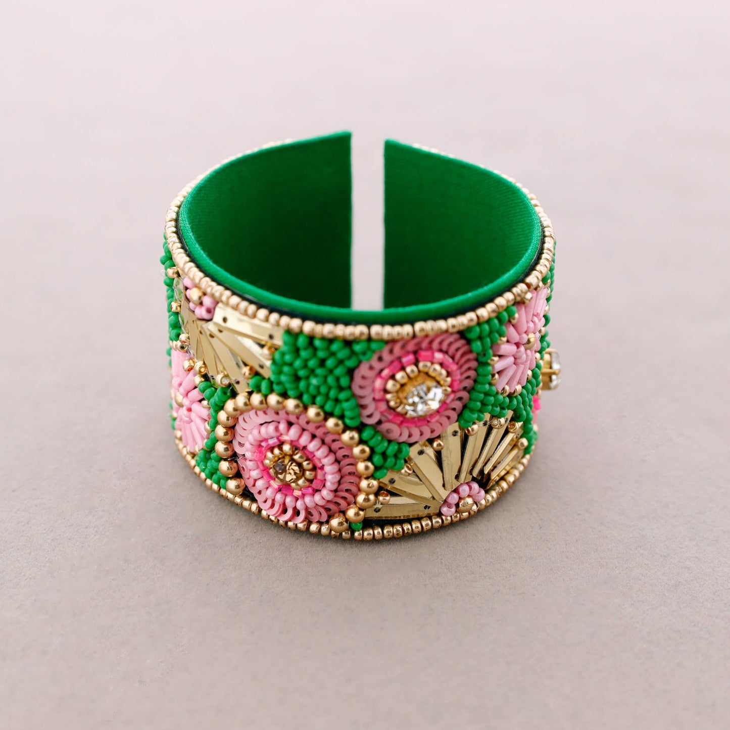 Bracelet Ethnique Ajustable Perles: Vert