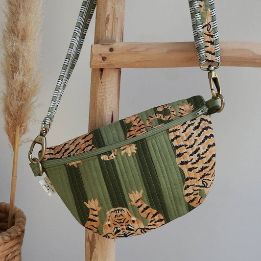 Sac à bandoulière léopard vert