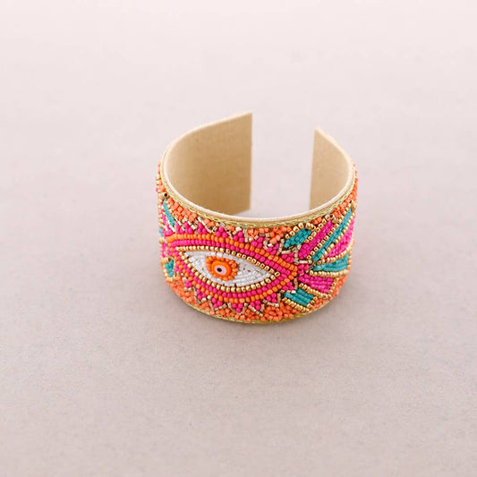 BRACELET AJUSTABLE, PERLES, PERLES: Orange