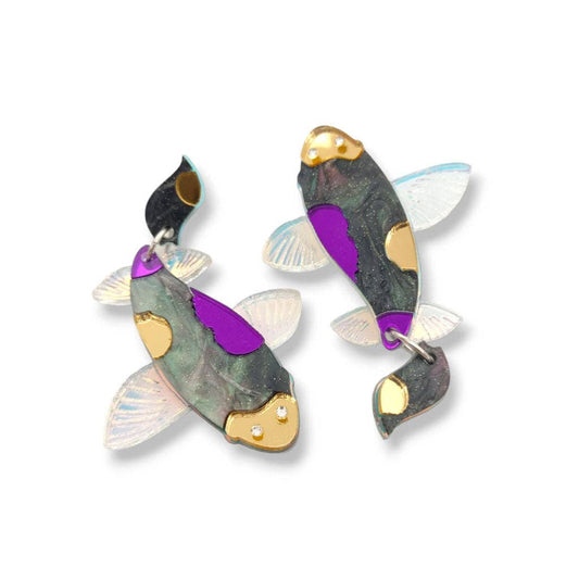 Koi Fish | Boucles d'oreilles: Noir